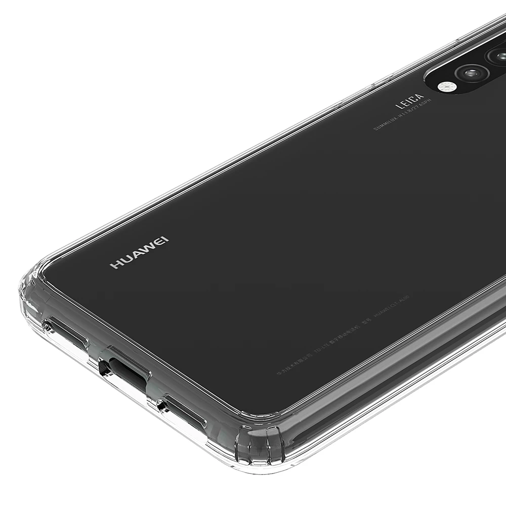 Гибридный противоударный чехол для Huawei P20 Pro гибкий ТПУ + Кристальный акриловый
