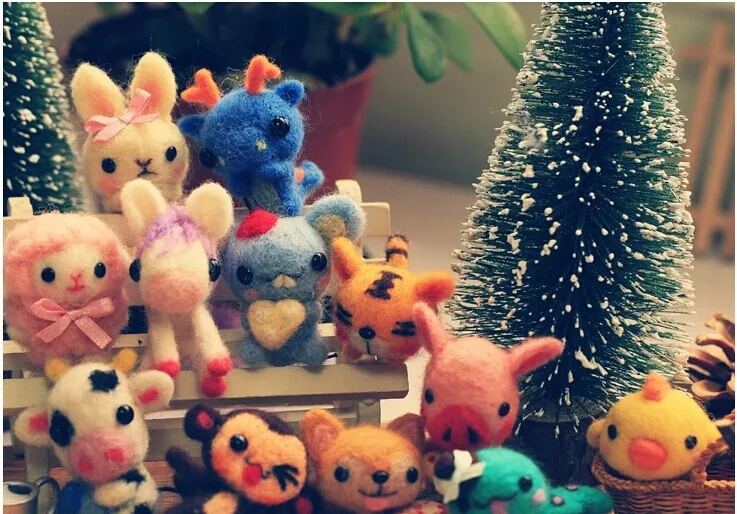 Смешанные 36 цветов шерсть мериноса волокно ровинга для иглы валяния ручного