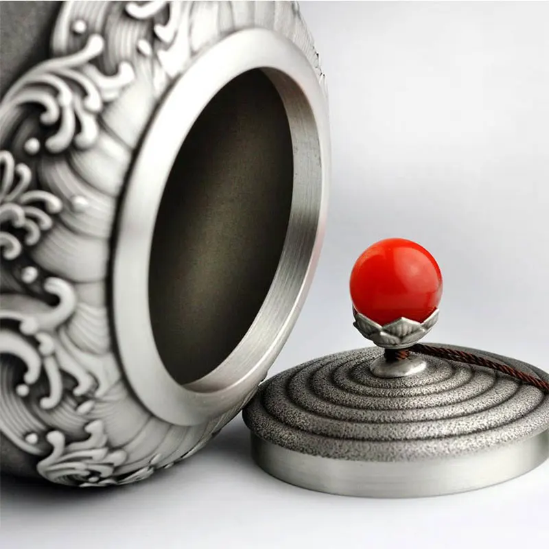 Чистый оловянный взрослый урна для кремации человека большой емкости урны пепла