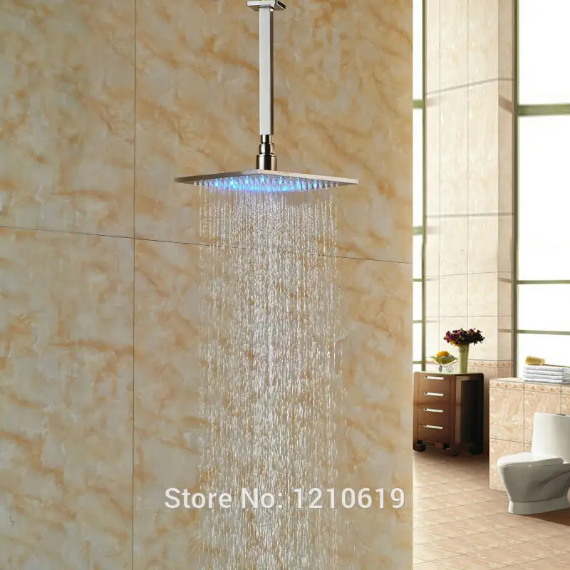 Недавно Цвет меняющийся светодиодный 8 &quotДушевая насадка для душа Никель