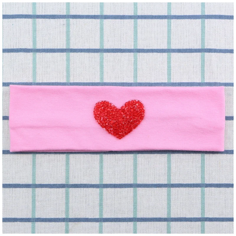 Sunlikeyou Rhinestone Love Headband For Girls Cotton Fabric Elastic Kid Baby Turban Newborn Hair Accessories | Детская одежда и