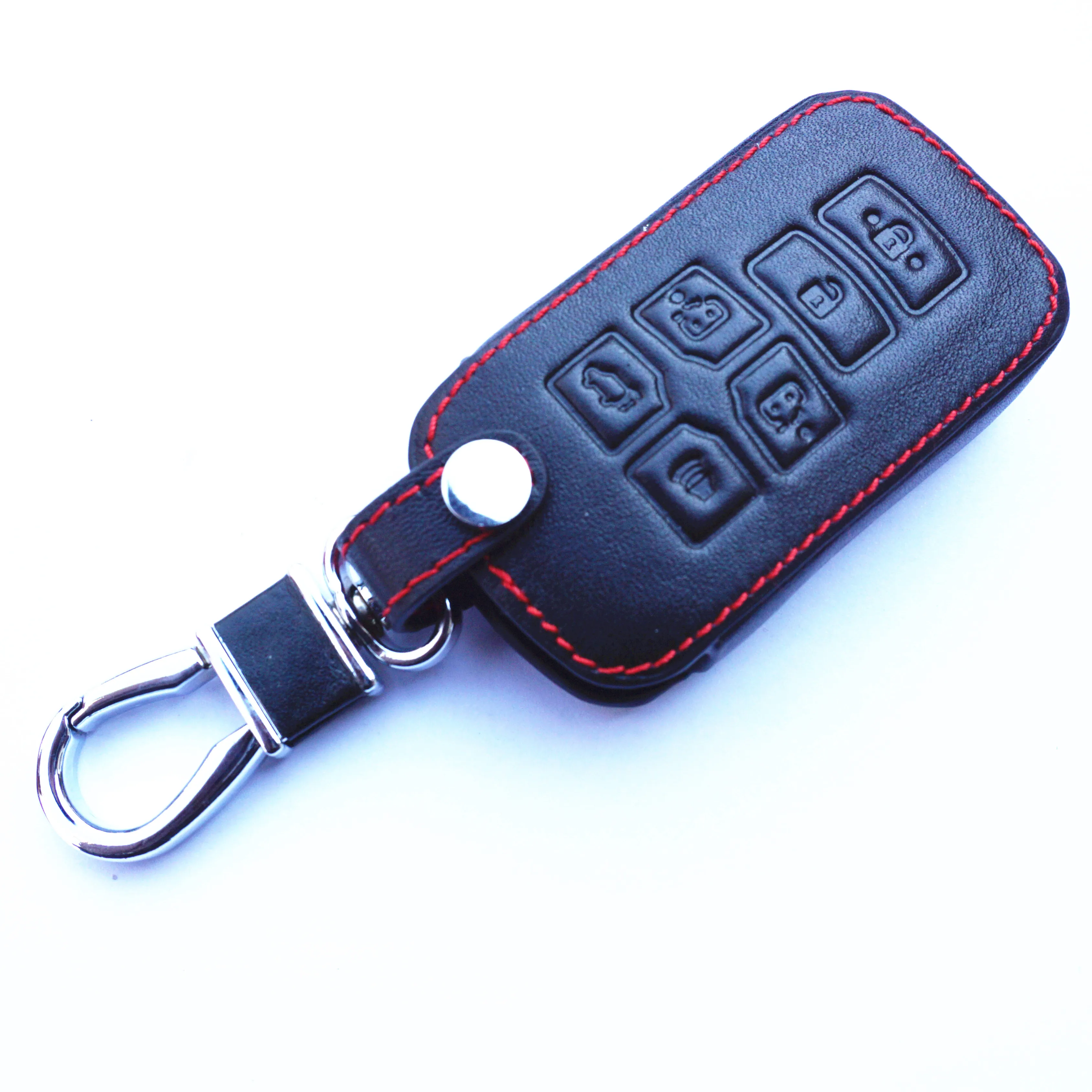 

WFMJ Genuine Leather Remote Smart 6 Buttons Key Chain Holder Cover Case Fob For 2011 2012 2013 2014 2015 2016 2017 Toyota Sienna