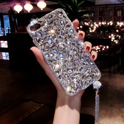 1 Bling ювелирное Стразы С кристалалми и стразами мягкая задняя подвеска чехол для телефона чехол для iPhone 11 Pro MAX X 6s 7 8 Plus 5 XR Xs Max - Цвет: 1