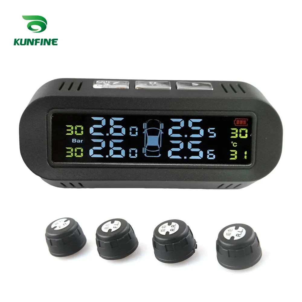 External TPMS HUB Smart Car TPMS Tyre Pressure Monitoring System Solar Energy TPMS Digital LCD Display Auto Security Alarm Systems With 4 Sens - Тип: External TPMS