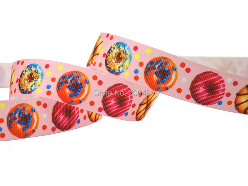 IuBuFiGo 10 двор 7/"(22 мм) десерт печатных Grosgrain ленты и лук волос мультфильм с атласными лентами DIY ручной работы, подарочные упаковки 1530