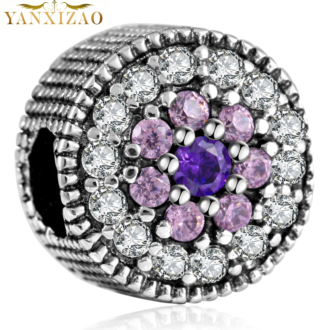 GW240 Горячие серебряные европейские бусины-подвески с фианитами Fit Pandora стиль браслет кулон ожерелье DIY Ювелирные изделия оригиналы - Цвет: GW240