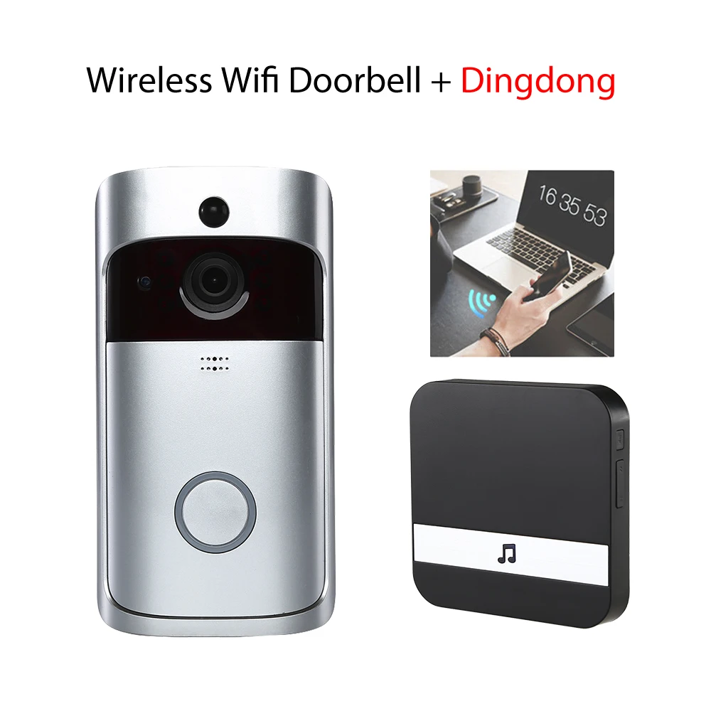 Option 2 Умная Беспроводная Защита сети Wi-Fi дверной звонок видео дверной звонок Кольцо Дверной звонок с камерой цифровой DH ночного видения дверной звонок, камера - Цвет: Option 2