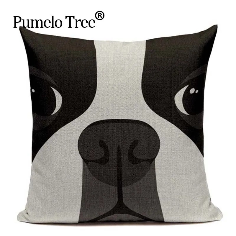 Чехол на подушку с изображением французского бульдога мопса наволочка для