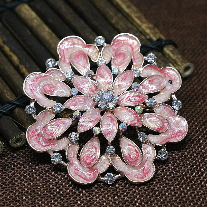 Женская Брошь с бусинами в форме цветка большая круглая булавка 70 мм | Украшения и