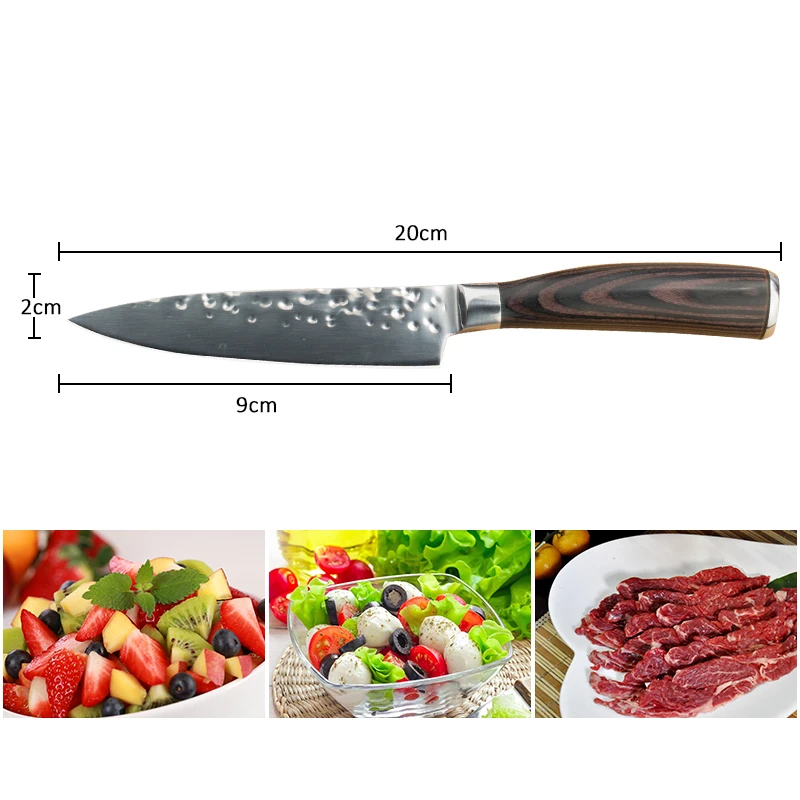 Кухонные ножи высокого качества профессиональный японский нож Santoku 7cr17 из