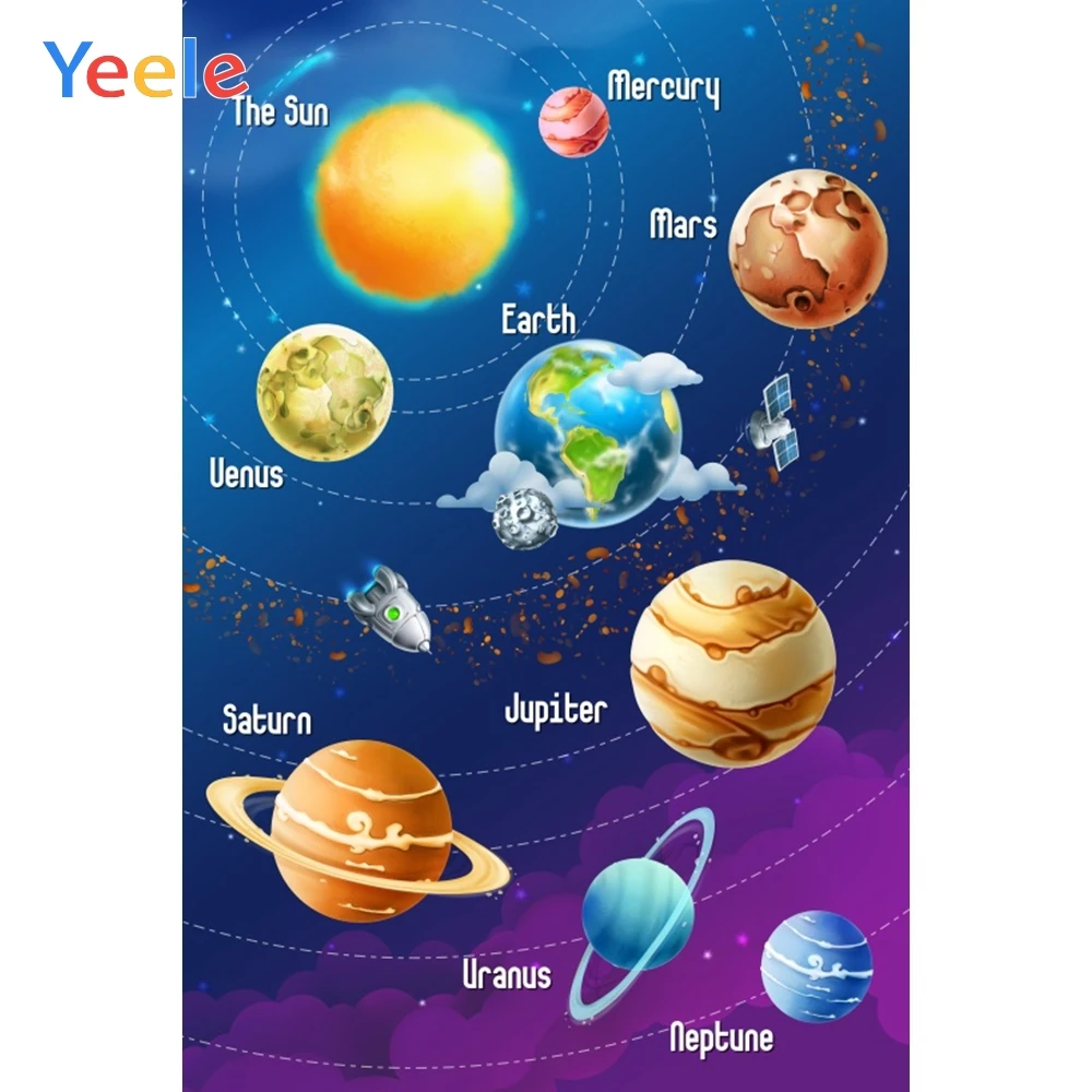 Фоны для фотосъемки детей Yeele космос Вселенная планета солнце земля Марс