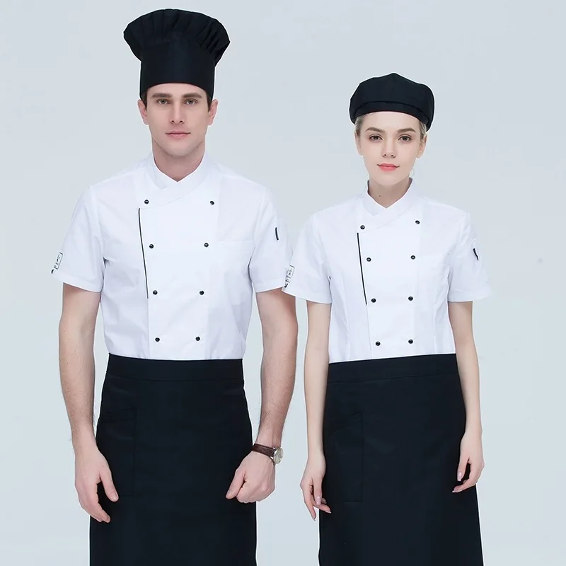 Летняя куртка шеф повара с коротким рукавом для магазина фастфуда кухонная форма