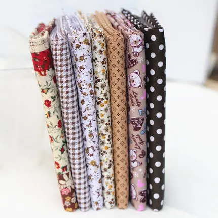 Ткань Лоскутная ручной работы 25*25 см кофейная коллекция однотонная