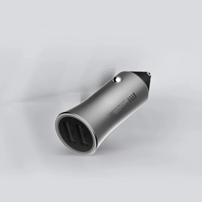 Xiaomi USB Автомобильное зарядное устройство Быстрая зарядка Qualcomm Поддержка 18 Вт Быстрое зарядное устройство/двойной USB умный выход/светильник советы 5 В/2,4 А