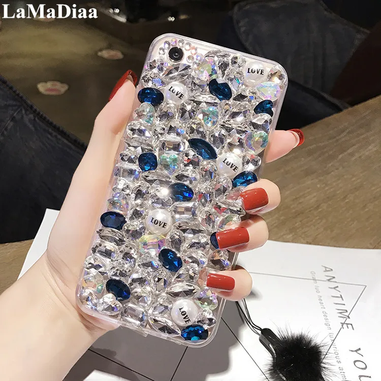 Чехол для телефона с милыми блестящими стразами 3D драгоценными камнями мягкая
