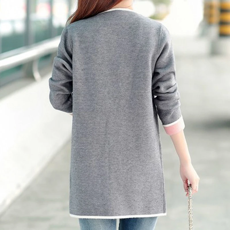 5XL куртка осень зима Для женщин пальто 2019 плюс Размеры трикотажные кардиган