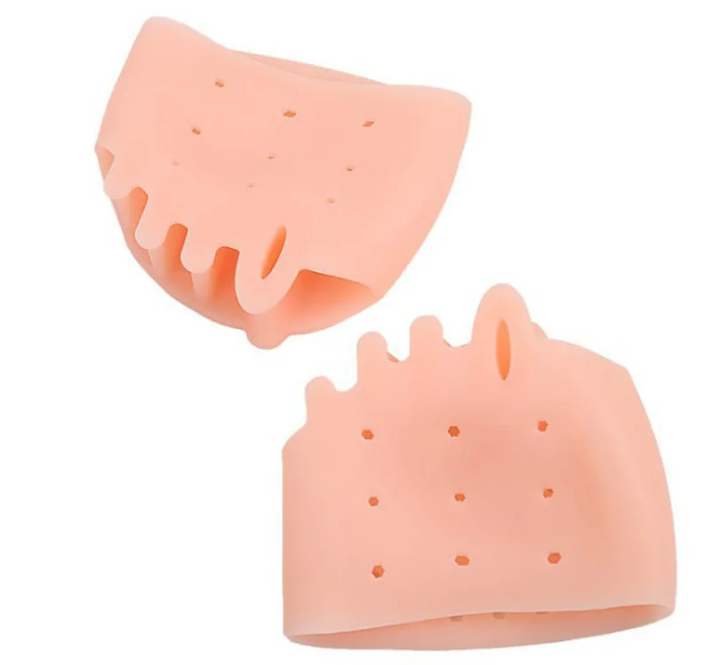Beige Новая Пятиярусная Передняя Подушка hallux valgus с пятью отверстиями, с большой стопой, с накладкой на кости, амортизатор, женский носок, с пятью отверстиями, фиксированный выравниватель - Цвет: Beige