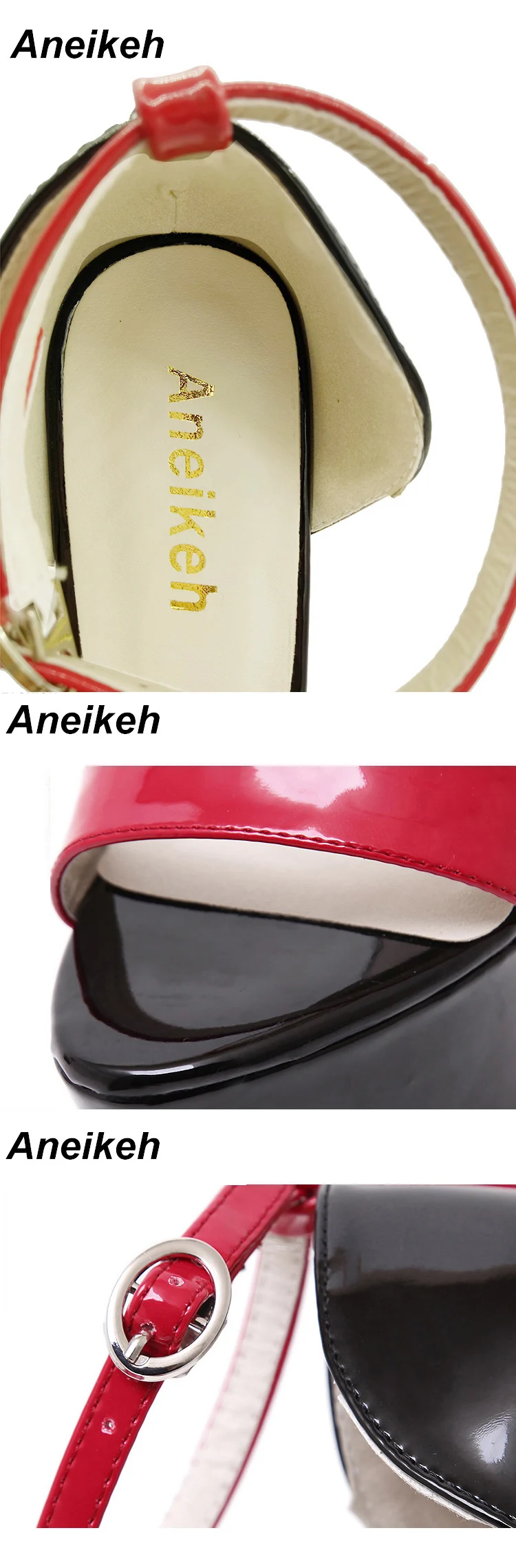 Aneikeh/Новинка года; летние женские босоножки на платформе; стильные пикантные туфли на высоком каблуке 16 см с открытым носком и пряжкой для ночного клуба; Цвет Черный