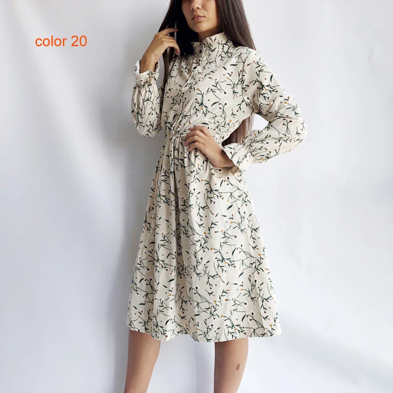 Платье женское с эластичным поясом|dress vestidos|floral printbeach dress |