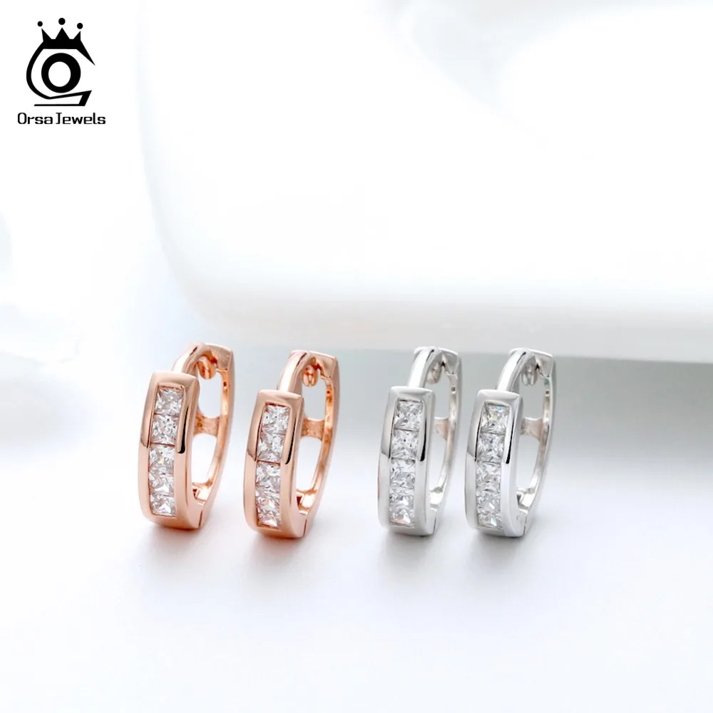 ORSA JEWELS 925 стерлингового серебра розы золотистые серьги кольца для женщин с AAA