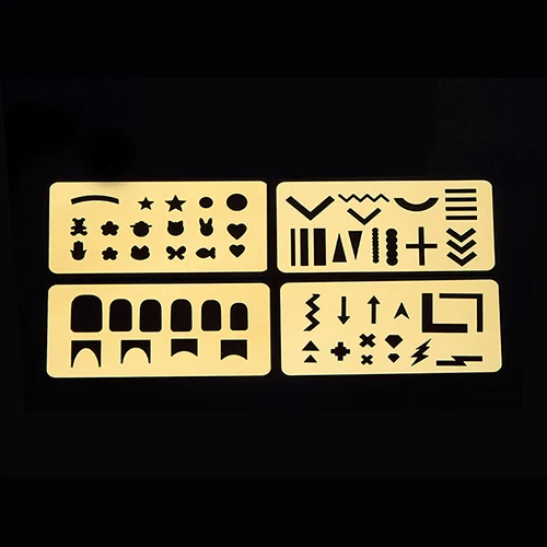 1 лист золотой тон дизайн ногтей полый французский штамповочный трафарет для DIY