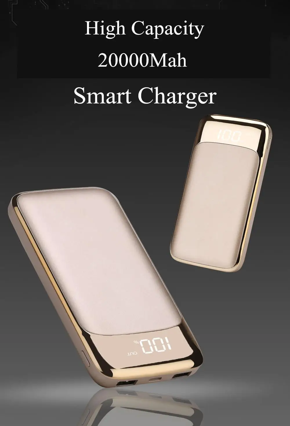 Портативное зарядное устройство 30000 mAh power Bank Мобильная Внешняя батарея LEDLight 18650 power bank Poverbank для Xiaomi iPhone samsung huawei
