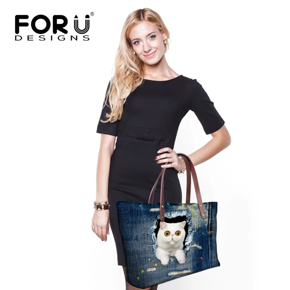 FORU дизайнерские женские сумки на плечо высокого качества с кошкой