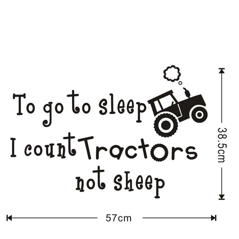 To Go Sleep I Count трактор не овечья Наклейка на стену мультяшный стиль для детской