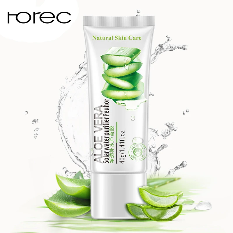 ROREC натуральный алоэ вера Гладкий гель крем для лица Лечение Акне увлажнения