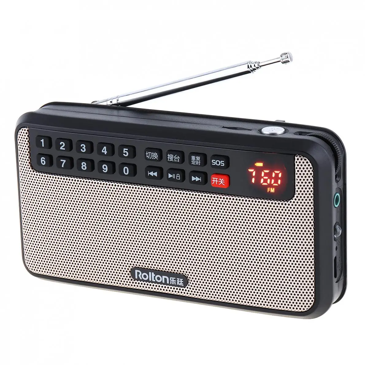 Портативный цифровой fm-радио Rolton dab радио portatil am FM radyo tf музыкальный проигрыватель динамик с USB ЖК-дисплеем фонарик