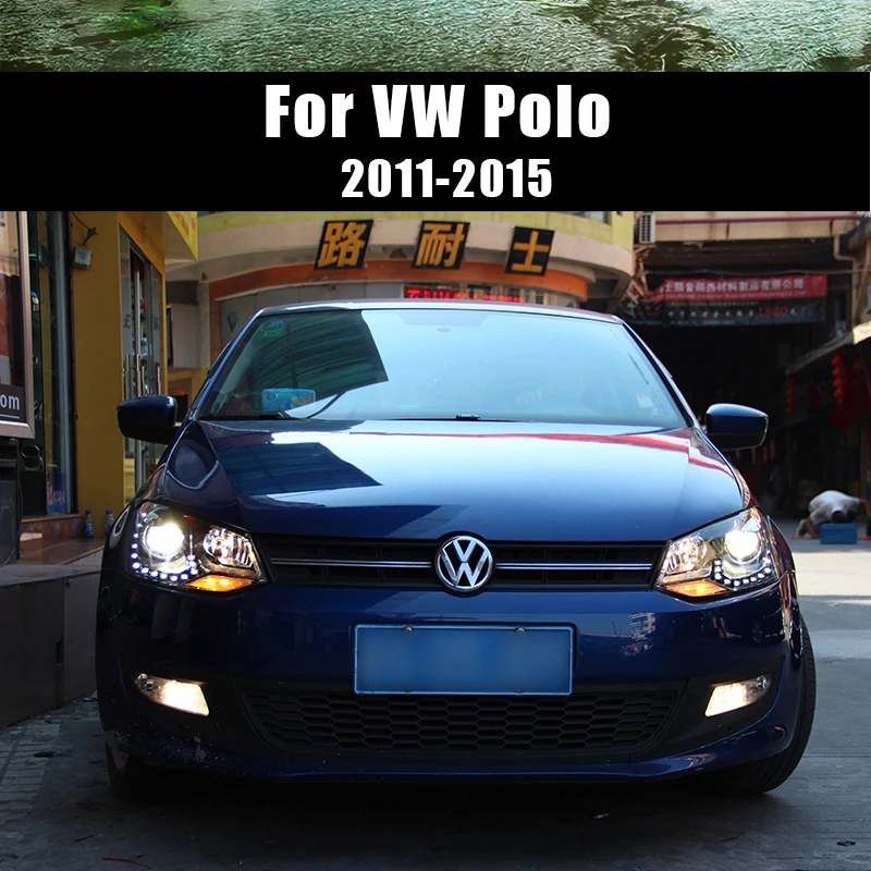 KOWELL автомобильный Стайлинг 2009- для VW Polo фары Polo светодиодный фонарь круизер drl Объектив двойной луч H7 HID Xenon