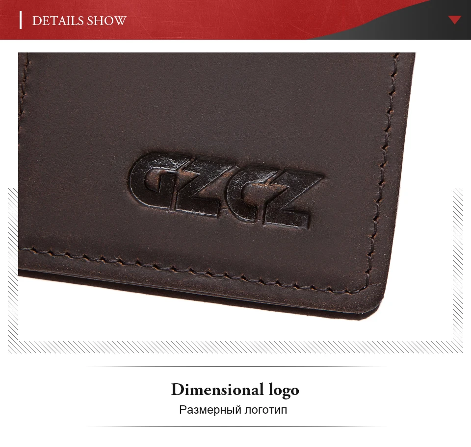 GZCZ Натуральная кожа ID/кредитный держатель для карт бизнес тонкий кошелек двойной передний карман с RFID Блокировка мини кошелек Portomonee