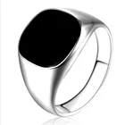 Мужское кольцо с черной эмалью, золотистоесеребристое винтажное гладкое кольцо в стиле панк, классическое черное кольцо с имитацией капельного покрытия и эмалью