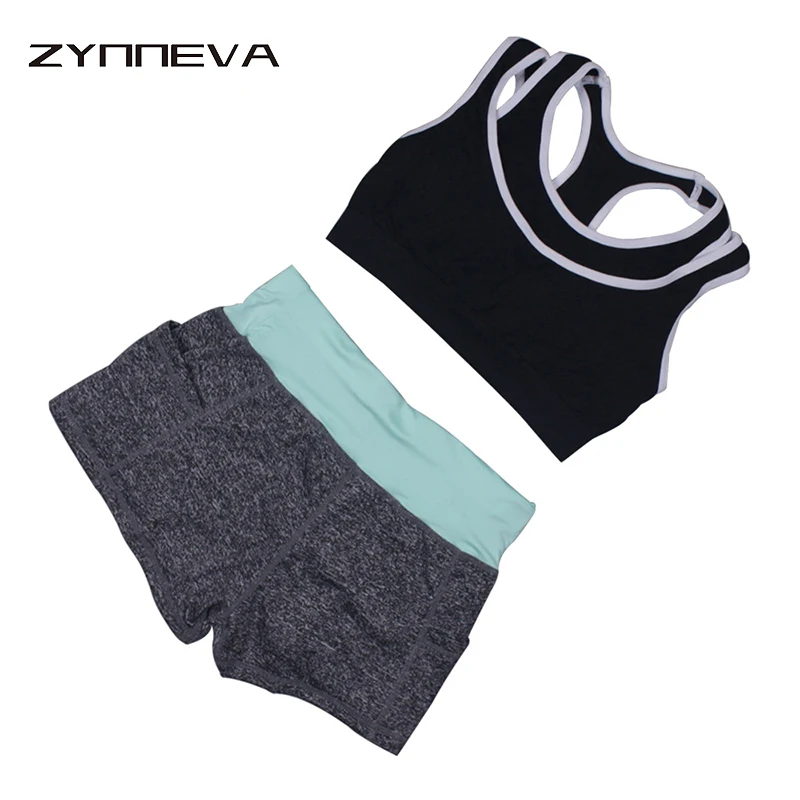 ZYNNEVA 2018 New Sport Sets Women's Sports Bra Vest + Shorts Gym Running Athletic Fitness Suit Yoga Set Tracksuit P211 | Спорт и