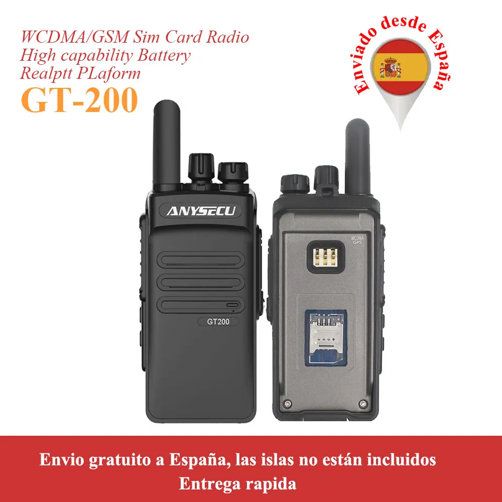2 шт./лот Anysecu 3G GT200 неlinited WCDMA GSM портативный POC сеть радио работает с реальным