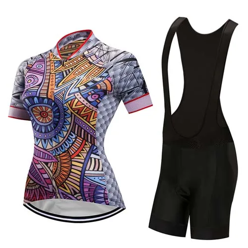 jersey and pants 12 Быстросохнущая велосипедная одежда,, Женский комплект Джерси для велоспорта, гелевая накладка, штаны, облегающий костюм, mallot mtb, комплект одежды для велоспорта, платье, костюм, одежда - Цвет: jersey and pants 12