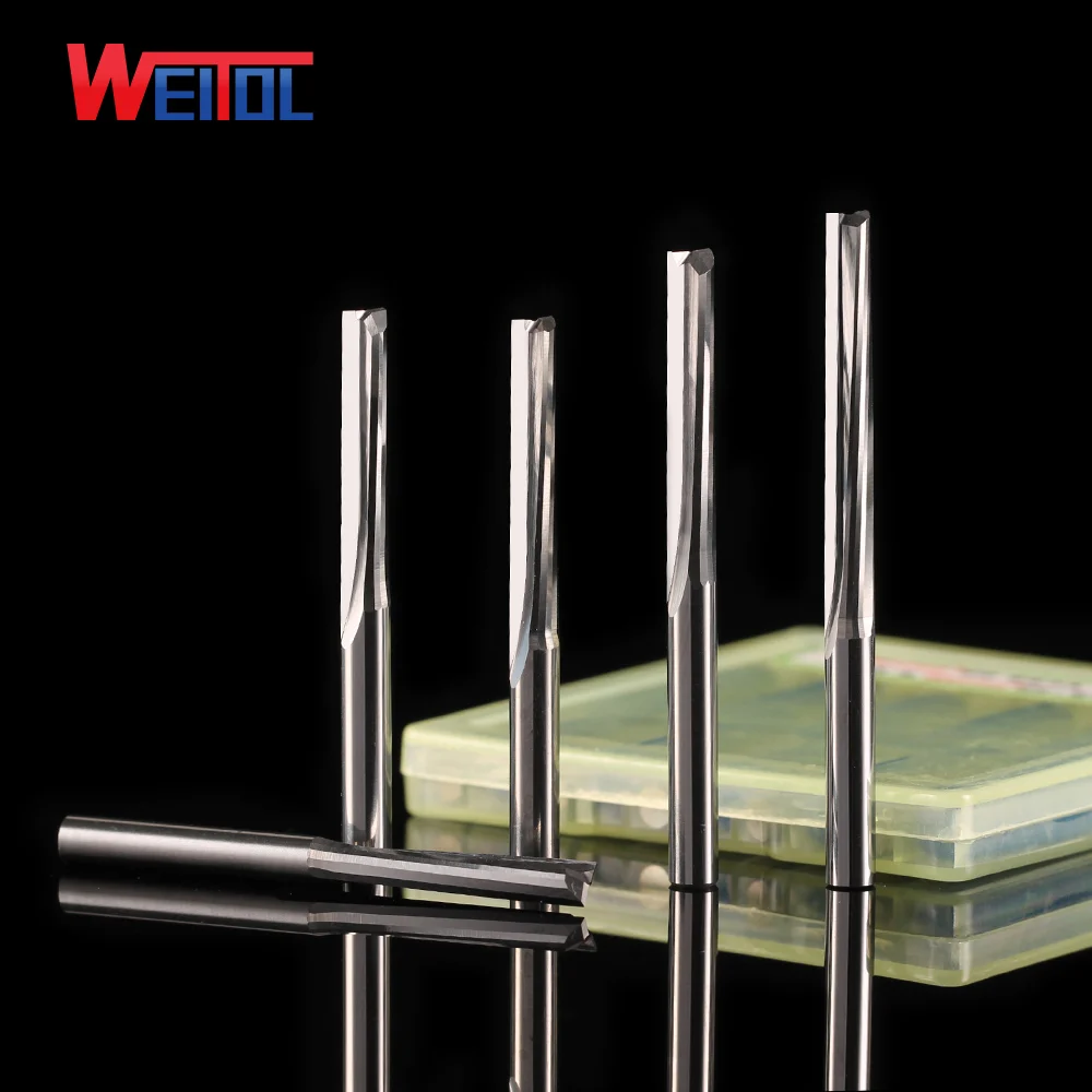 

Weitol free shipping N 4mm two flutes straight milling cutter tungsten carbide router bits for wood engraving cutter tools