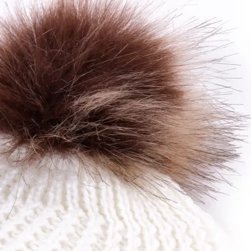 New Winter Mother Baby Knit Wool Warm Hat Soft Cotton Turban Knot Pom Bobble Kid Girl Boys Family Beanie Cap | Детская одежда и