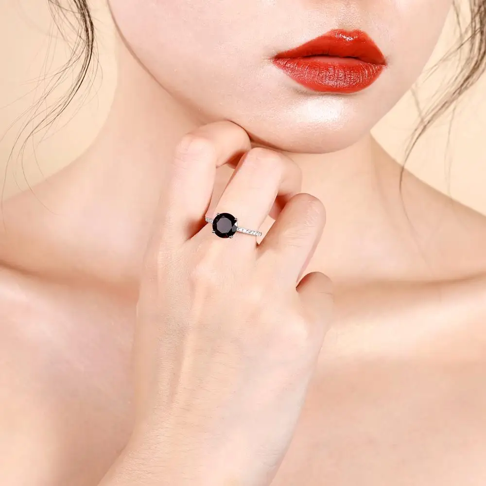 Gem's Ballet 3.15Ct Natural Red Garnet Wedding Band Ring 925 Sterling Silver Solitaire Engagement Rings For Women Fine Jewelry |