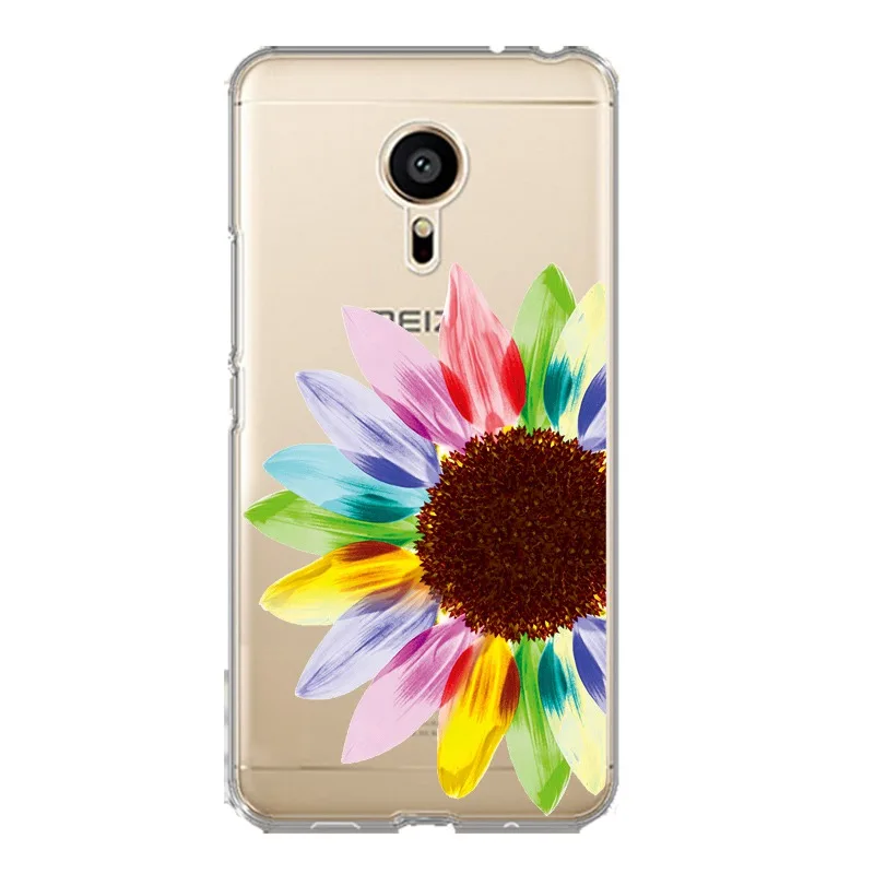 Мягкий прозрачный чехол из ТПУ с рисунком подсолнуха для meilan MX6 pro6 U20 U10 A5 M5 M5S E E2 Milke