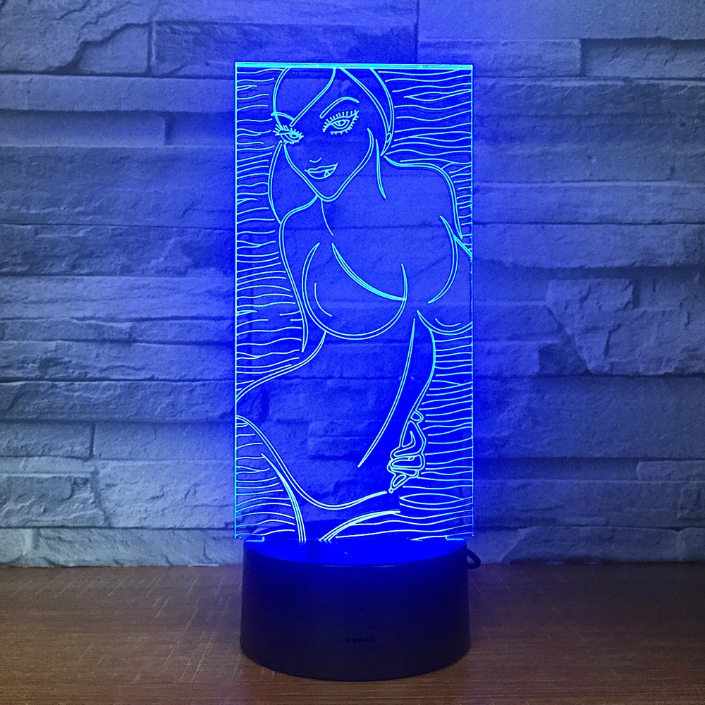 Красивое сексуальное бикини для девочек 3D визуальный светодиодный ночной