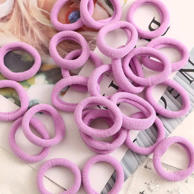 Purple 50 шт./лот, 3 см аксессуары для волос, детская эластичная резинка для волос, резинки для волос, повязка на голову для девочек, аксессуары для волос, резинки для волос, головные уборы - Цвет: Purple
