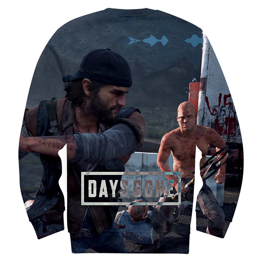 Модные days gone толстовка мужская Круглый воротник с длинными рукавами Толстовка days gone игры Harajuku топ с принтом в стиле хип-хоп толстовка