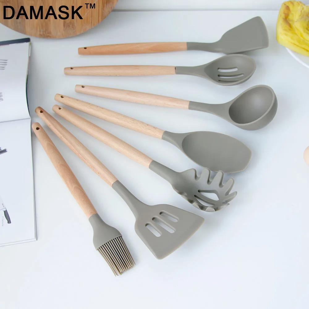 Силиконовая ложка для яиц DAMASK шлицевая масляная щетка кухонные принадлежности