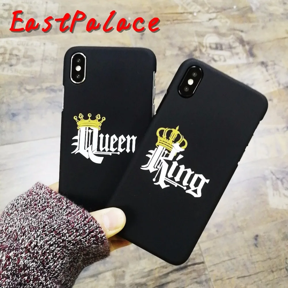 3D английская буква King queen чехол для iPhone X XS 10 8 6 S чехлы пара мягкий TPU телефона 7 Plus