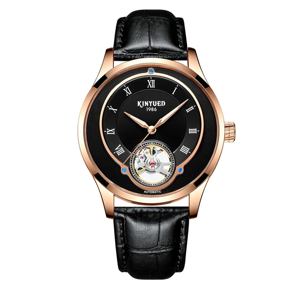 Мужские автоматические механические часы Tourbillon роскошные Брендовые мужские