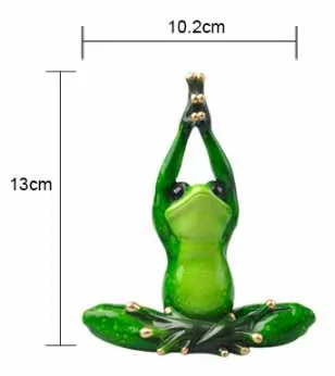 Украшение для дома Kawaii Yoga Frogs фигурка Девичья мечта Современная Смола домашняя скульптура куклы Смола Модель нечетные подарки ремесла животные
