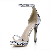 sexy snakeskin party stiletto ankle strap hight heel women sandal sandalias de tacon alto de aguja correa de tobillo yj0640a 13e