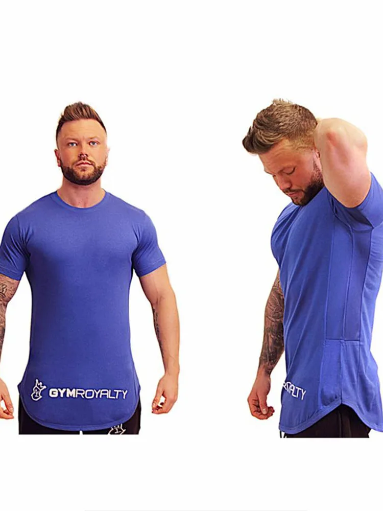 Футболка мужская с круглым вырезом повседневная тенниска из хлопка коротким