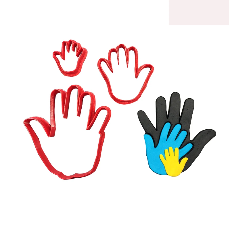 Помощь руки форма печенья Набор форм для фондана кекса сделано 3D печать ASL знак